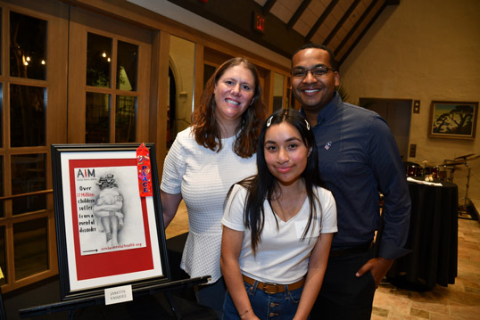AIM's Lindsey Knight, Monterey City Councilmember Tyller Williamson and contestant Jeanette Vasquez
